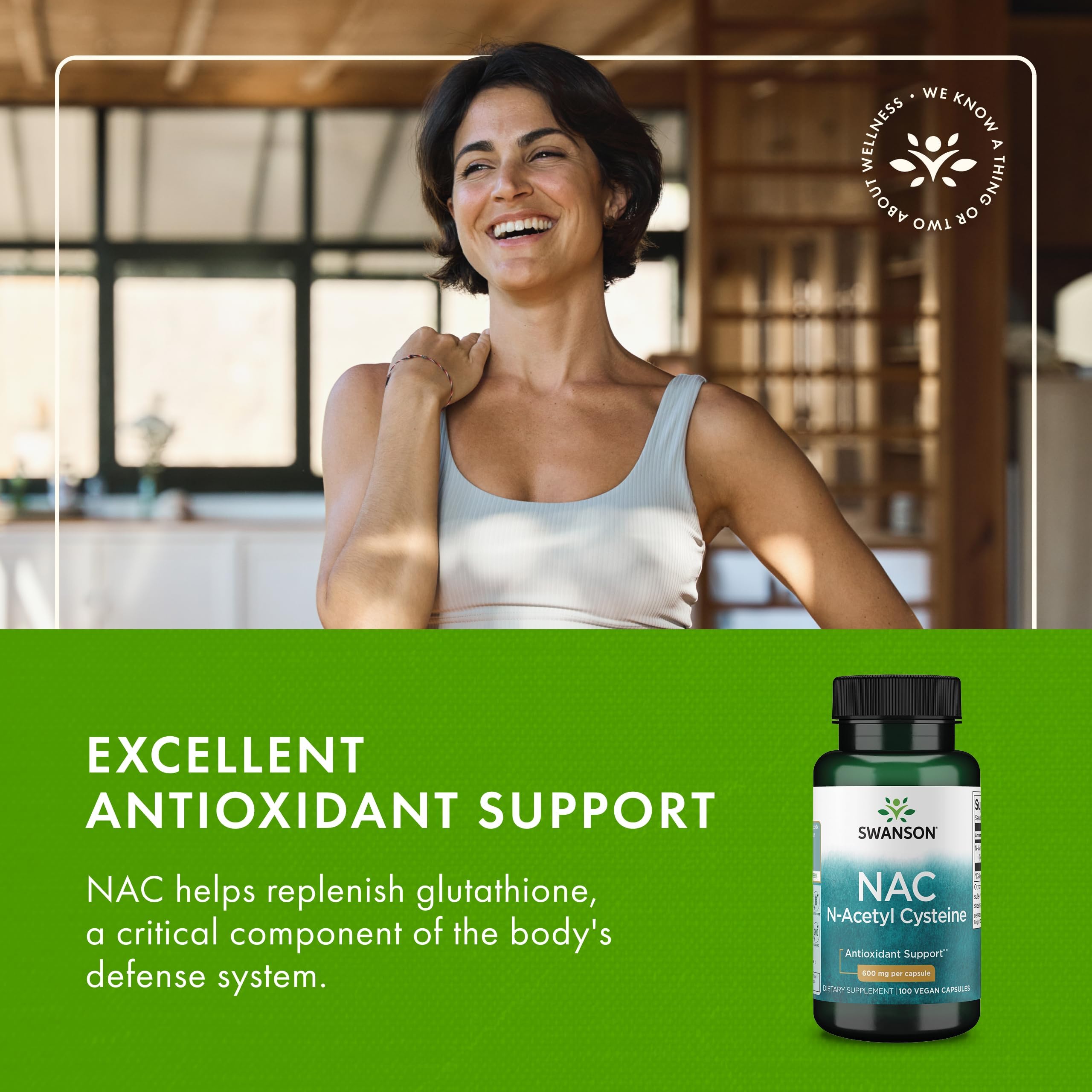 Swanson N-Acetyl Cysteine 600mg supplement packaging