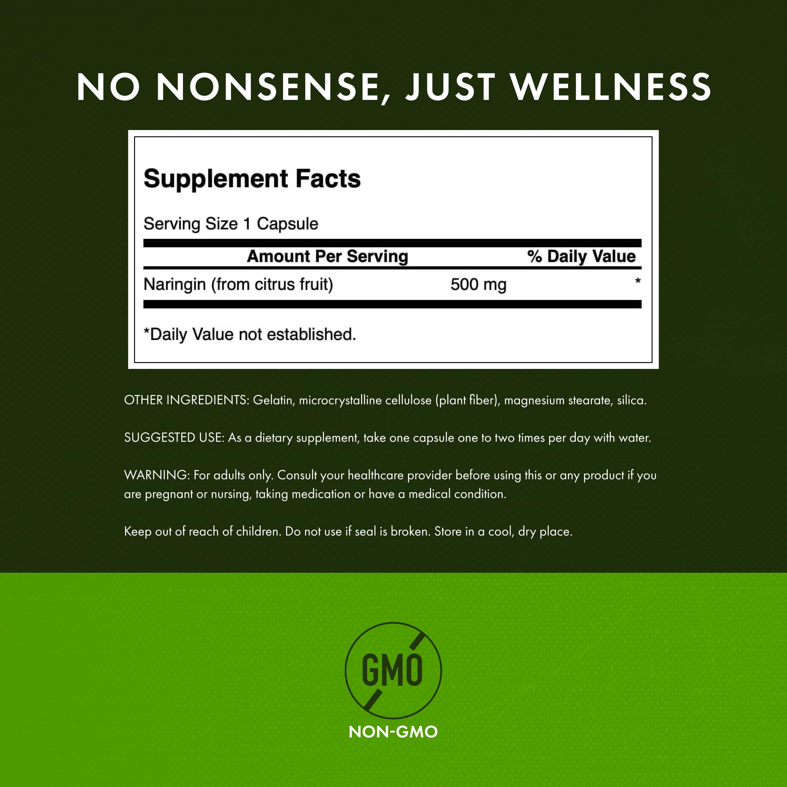 Swanson Naringin 500 mg Capsules bottle with label