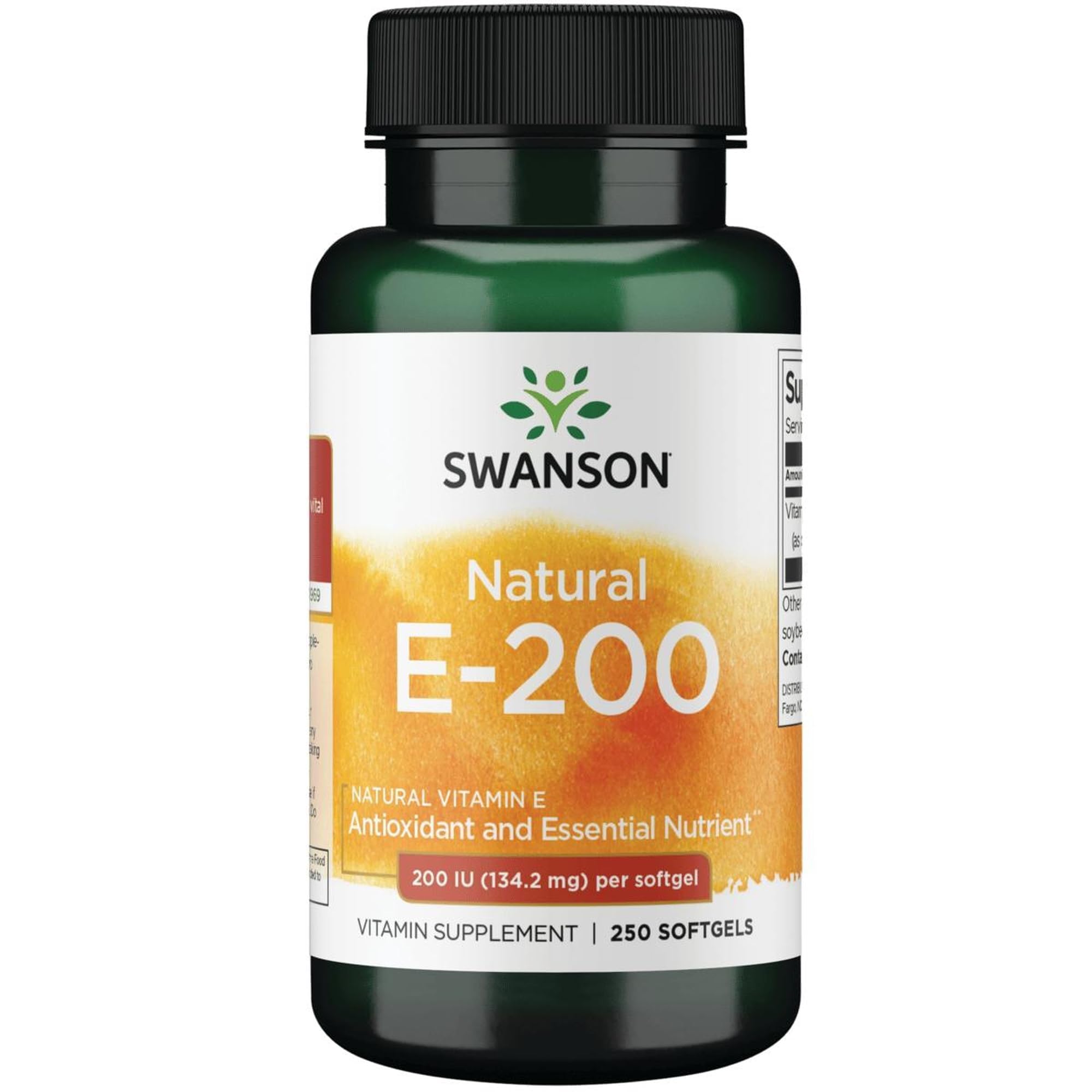 Swanson Natural Vitamin E 134.2mg front view of packaging