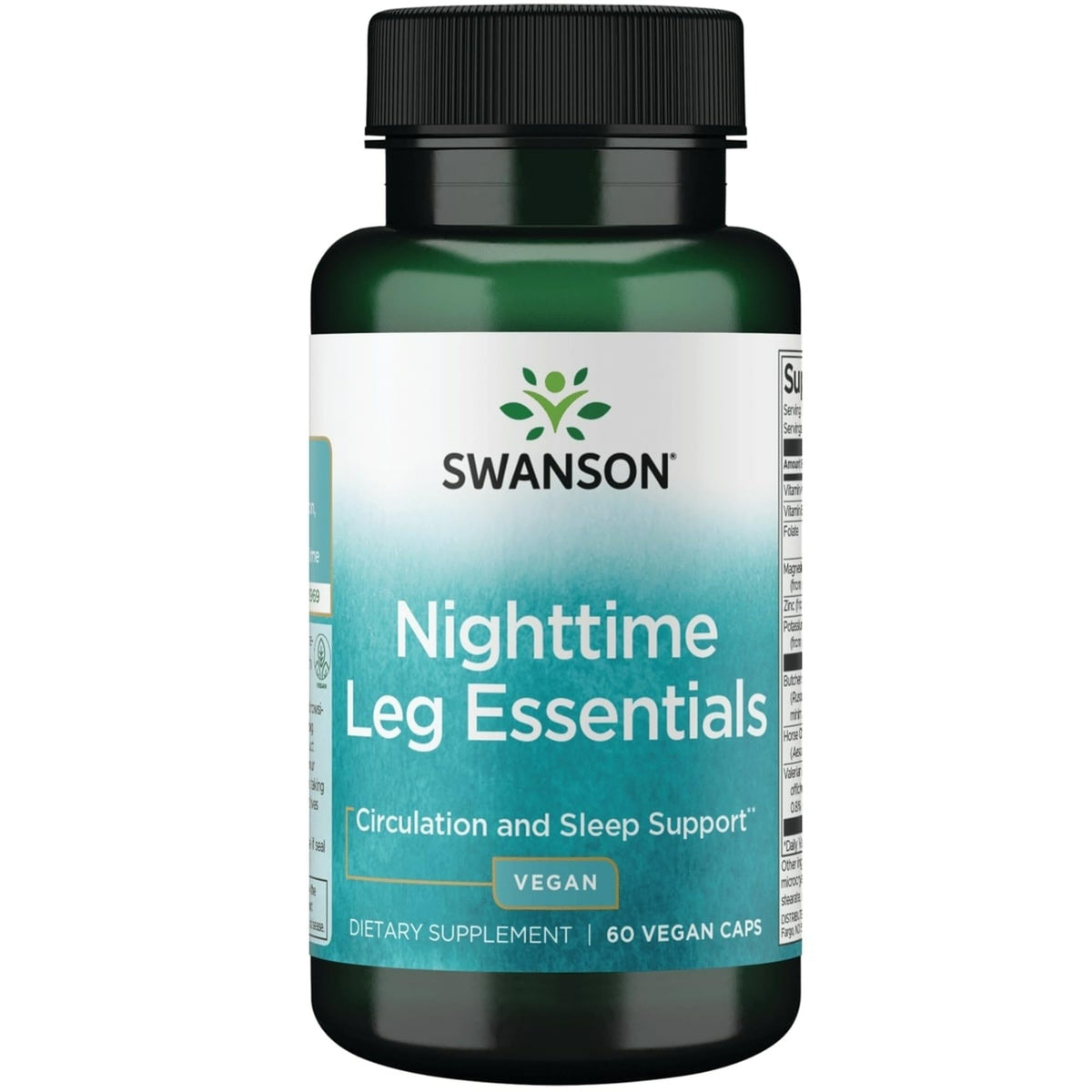 Swanson Nighttime Leg Essentials 60 Veg Capsules front view