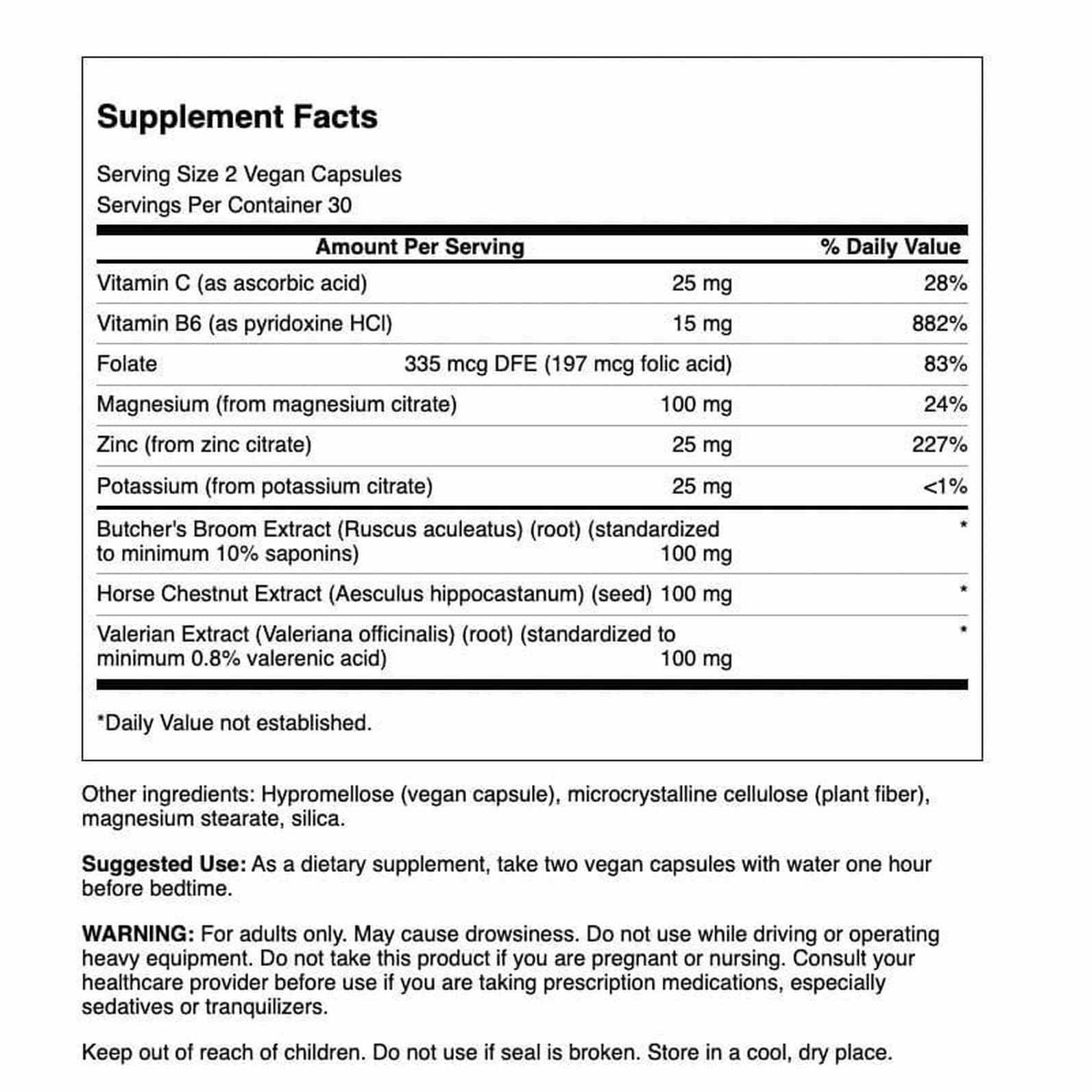 Swanson Nighttime Leg Essentials capsule bottle with label