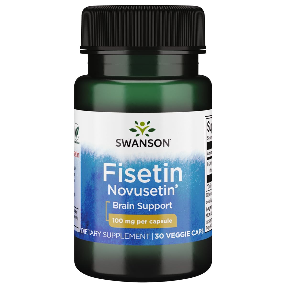 Swanson Novusetin Fisetin 100mg Vegan Capsules front view