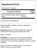 Swanson Odor-Controlled Garlic 500 mg supplement side view