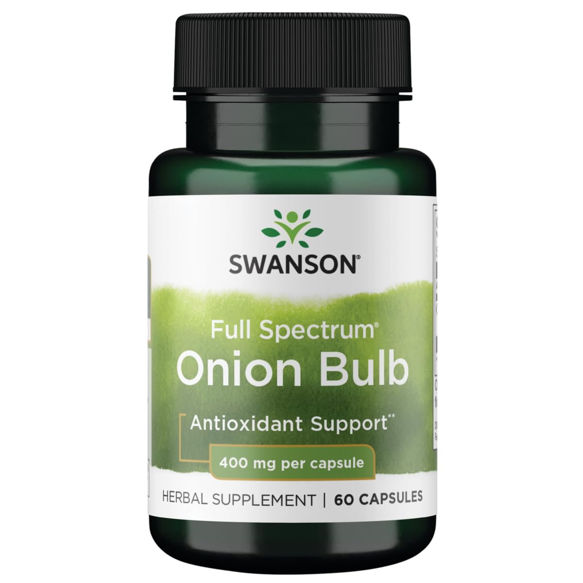 Swanson Onion 400mg herbal supplement capsules front view