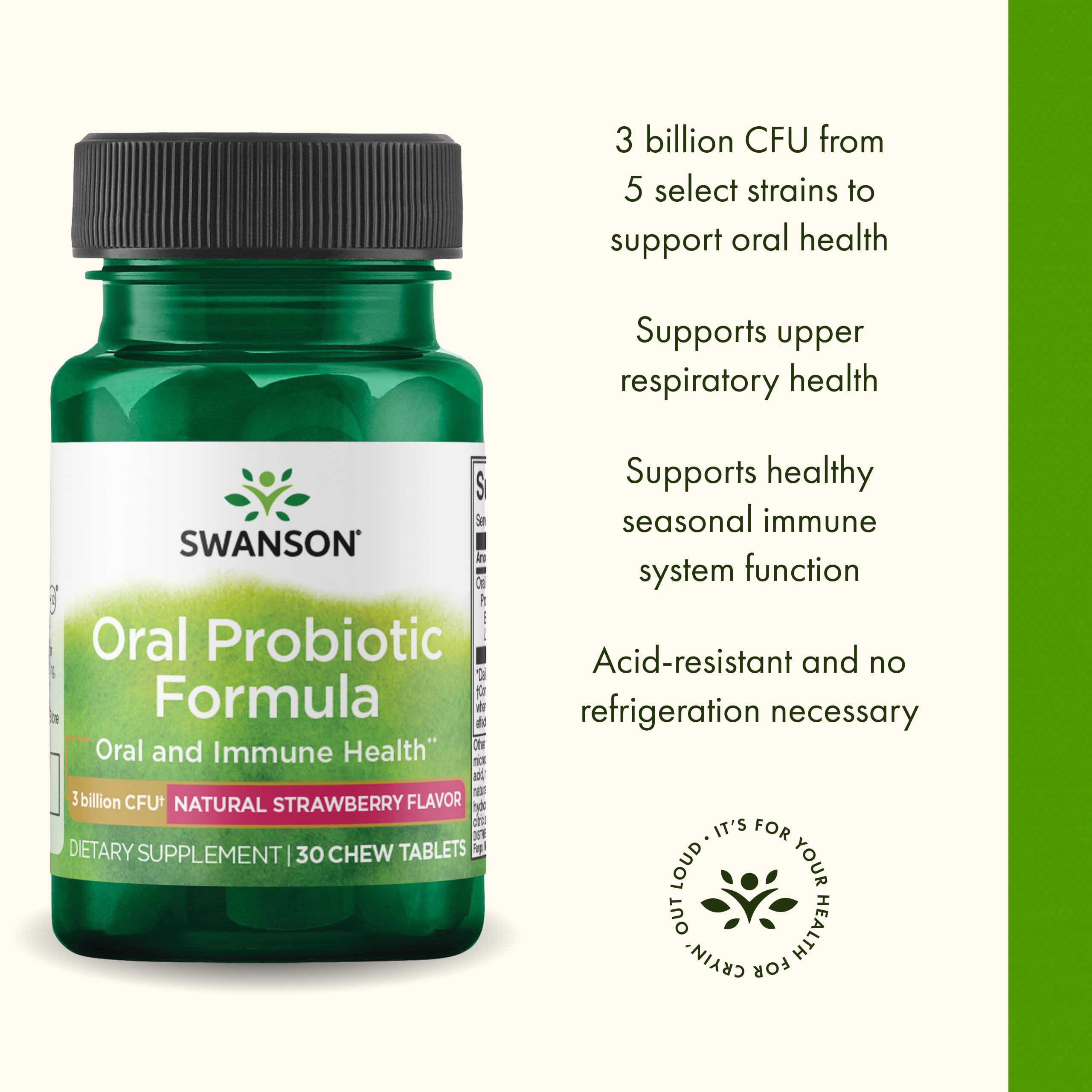 Swanson Oral Probiotic Supplement side view of packaging