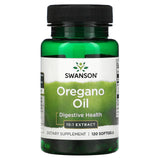 Swanson Oregano Oil Softgels 150mg capsules on a table