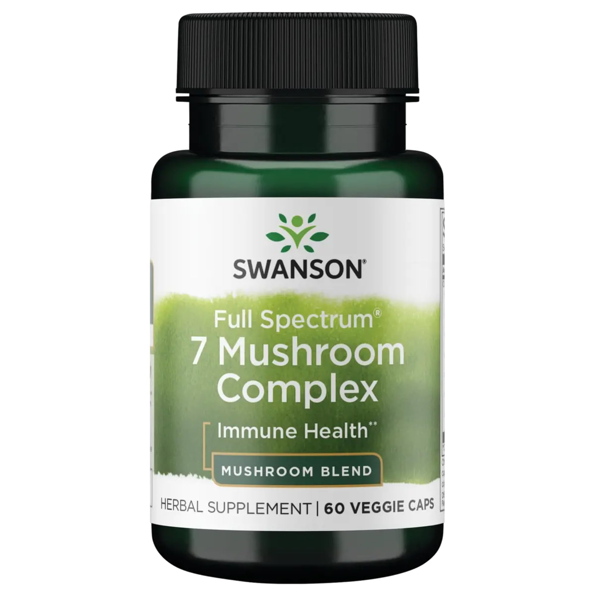 Swanson Organic Mushroom Blend supplement front view with label