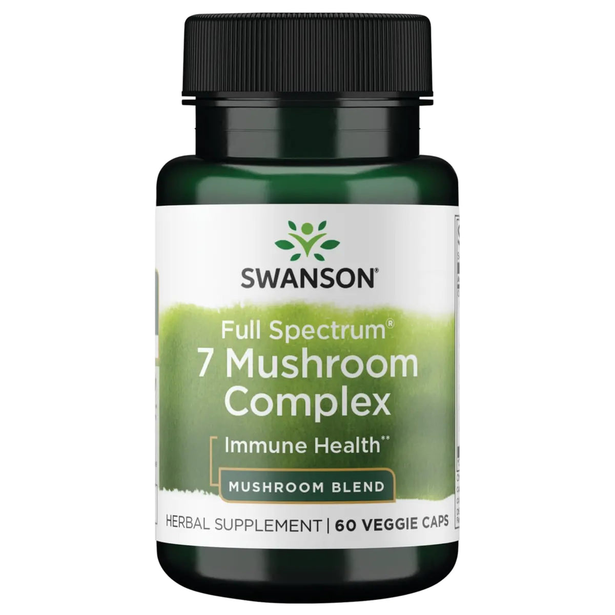 Swanson Organic Mushroom Blend supplement front view with label