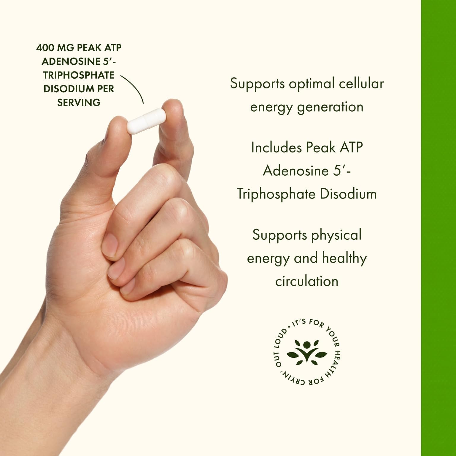 Swanson Peak ATP 400mg supplement capsule close-up
