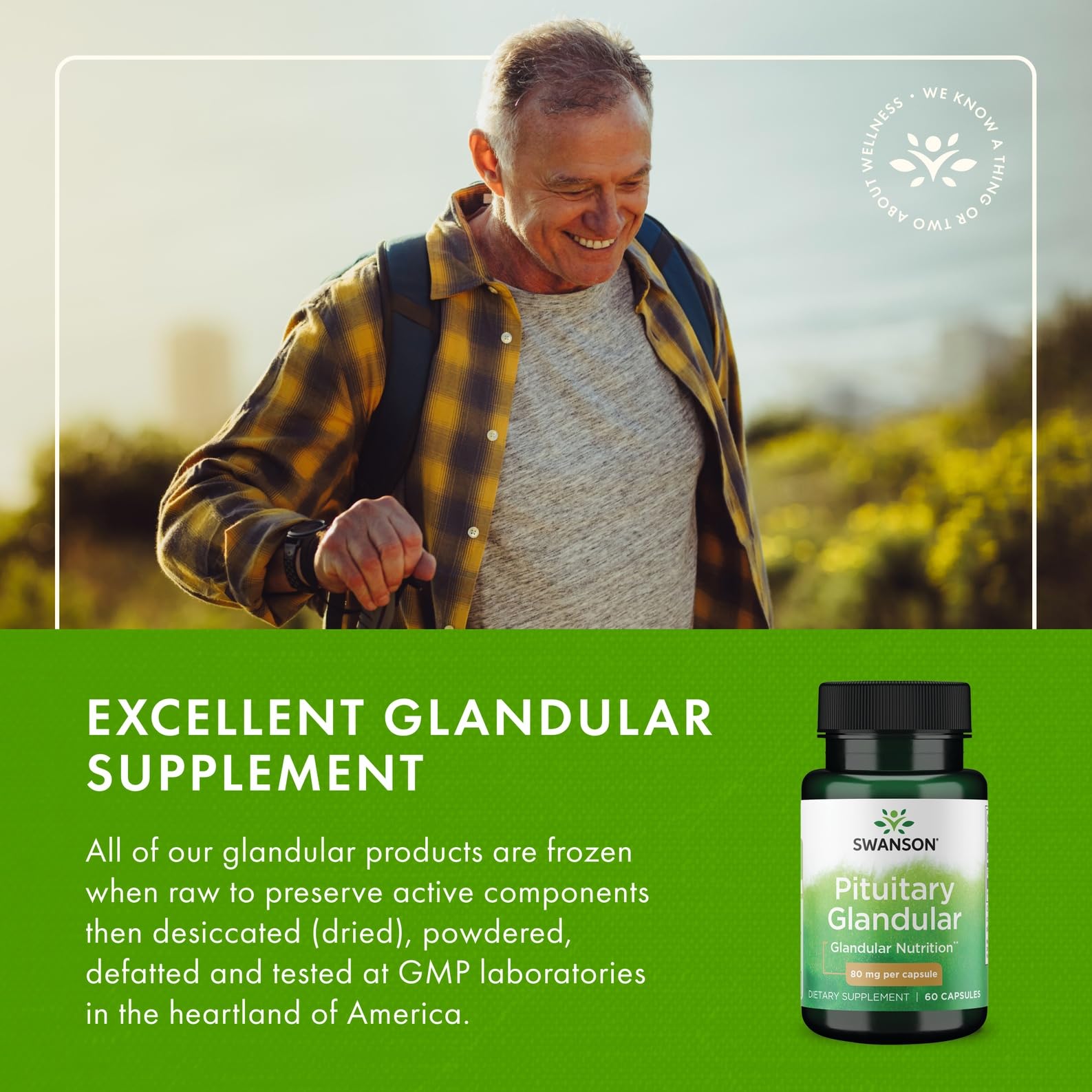 Swanson Pituitary Glandular Supplement 80mg product label