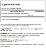 Swanson Portulaca Olearacea 400mg supplement bottle side view