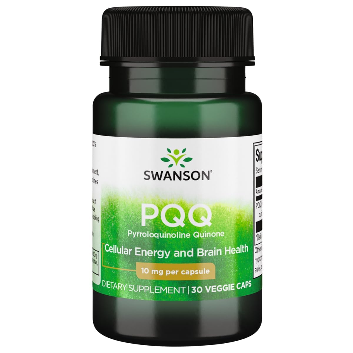 Swanson PQQ 10mg Capsules front view with packaging