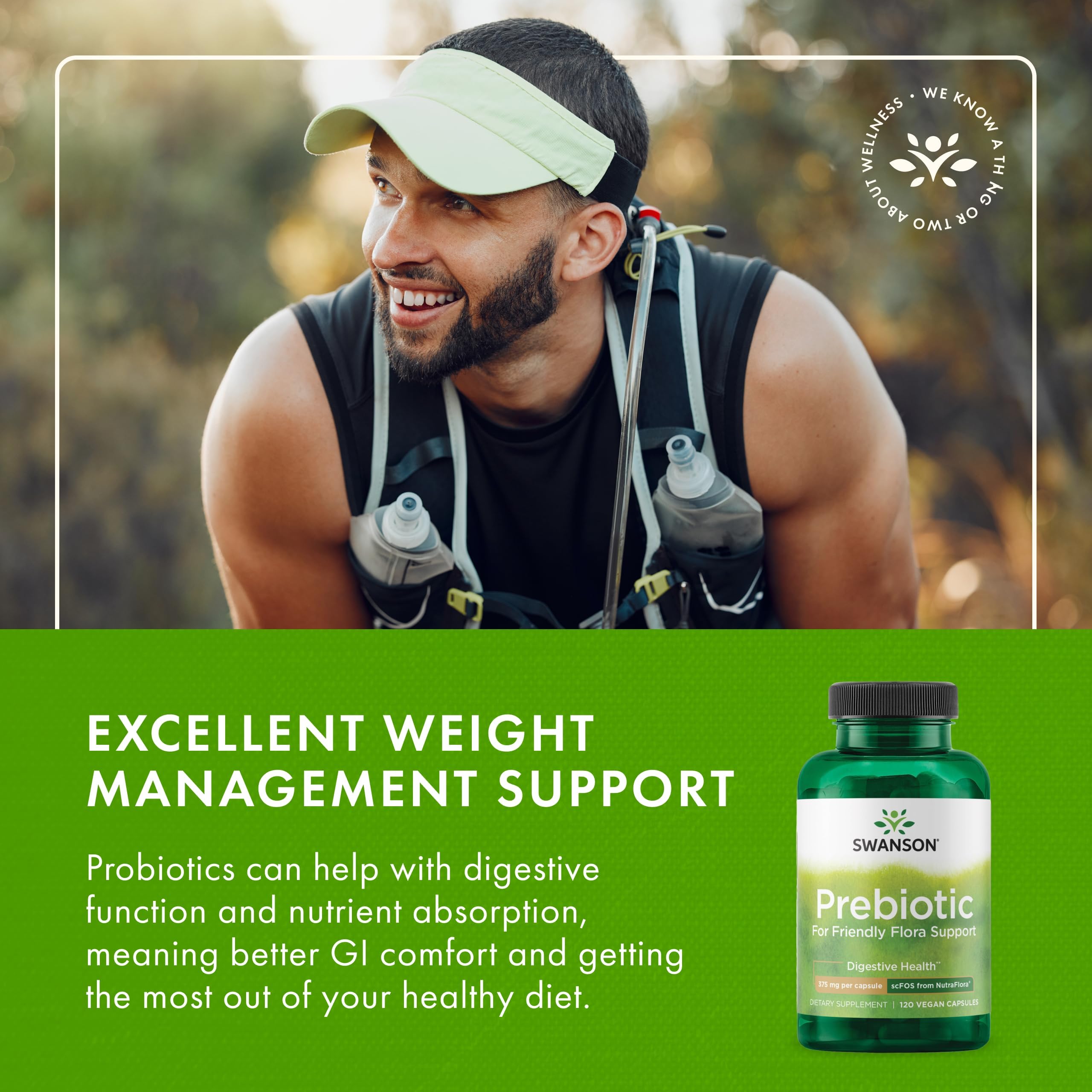 Swanson Prebiotic Supplement 45g with a measuring spoon