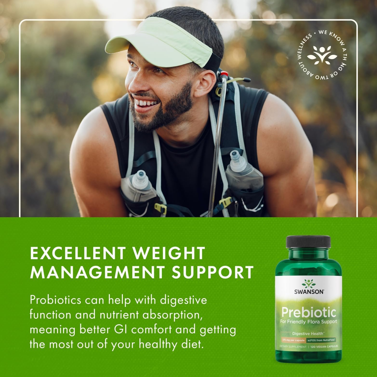 Swanson Prebiotic Supplement 750mg 100g on a wooden table