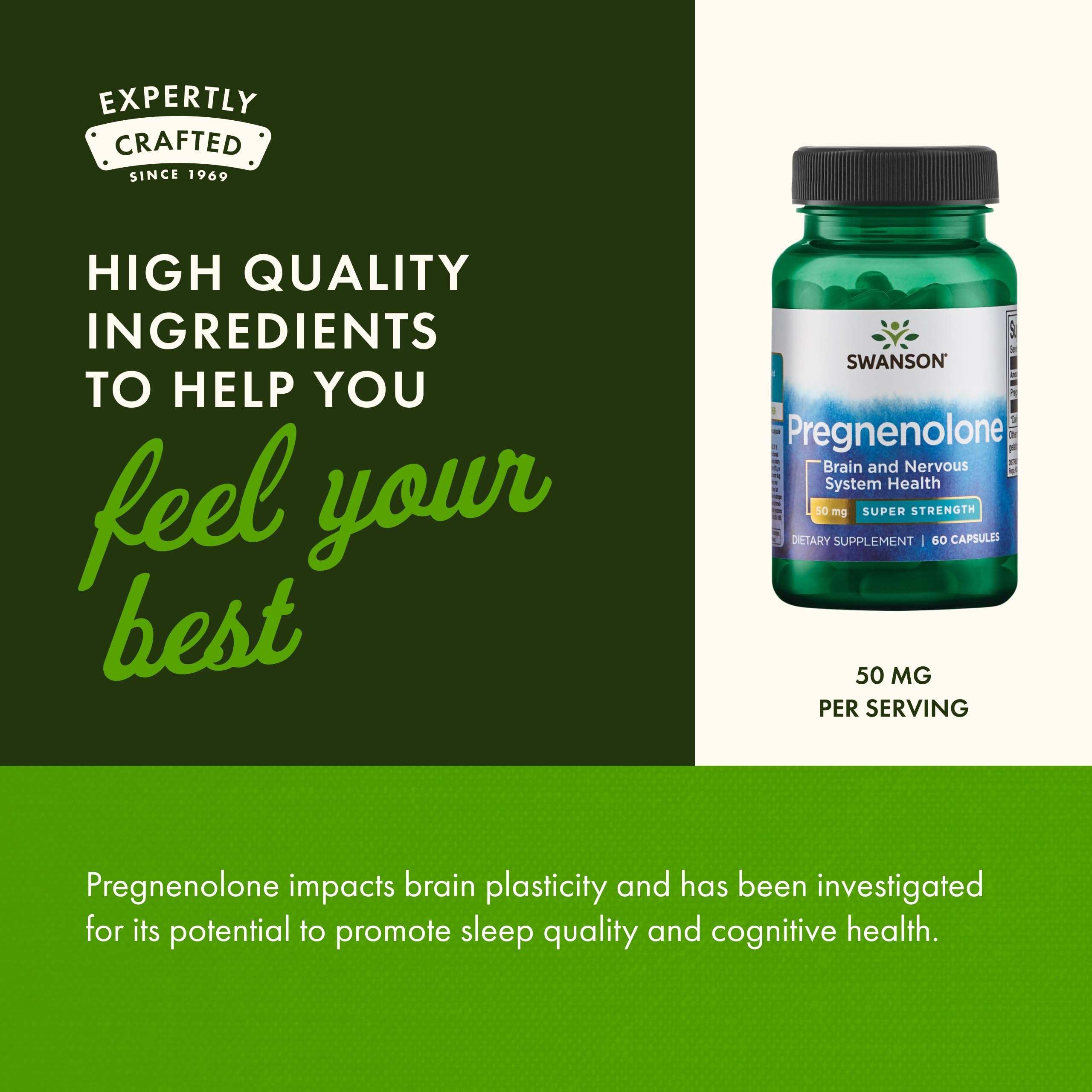Swanson Pregnenolone Capsules 50mg back view