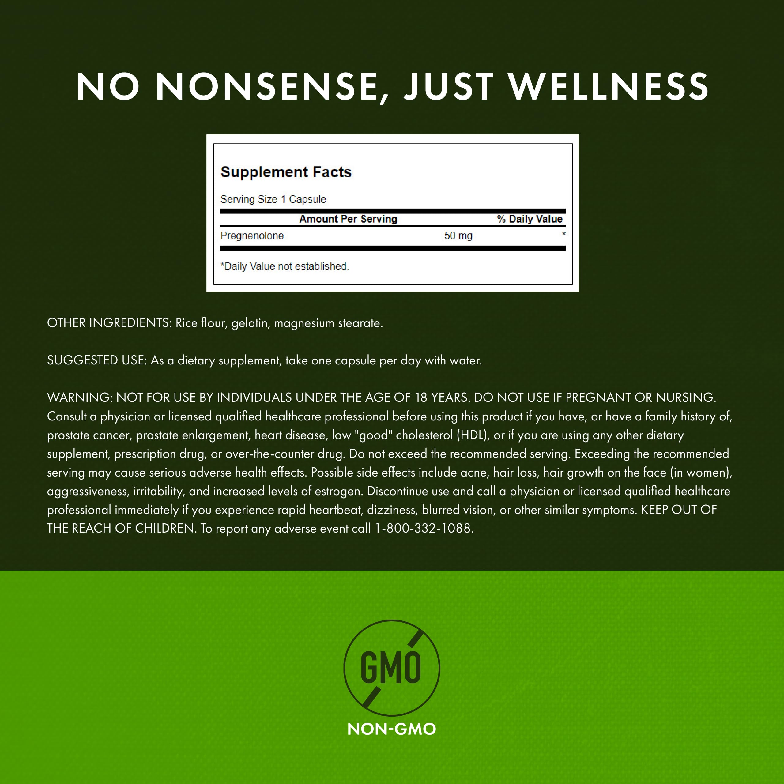 Swanson Pregnenolone Capsules 50mg bottle with label