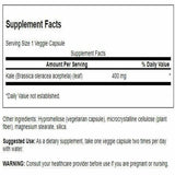 Swanson Premium Brand Full Spectrum Kale Capsules 400mg bottle with label