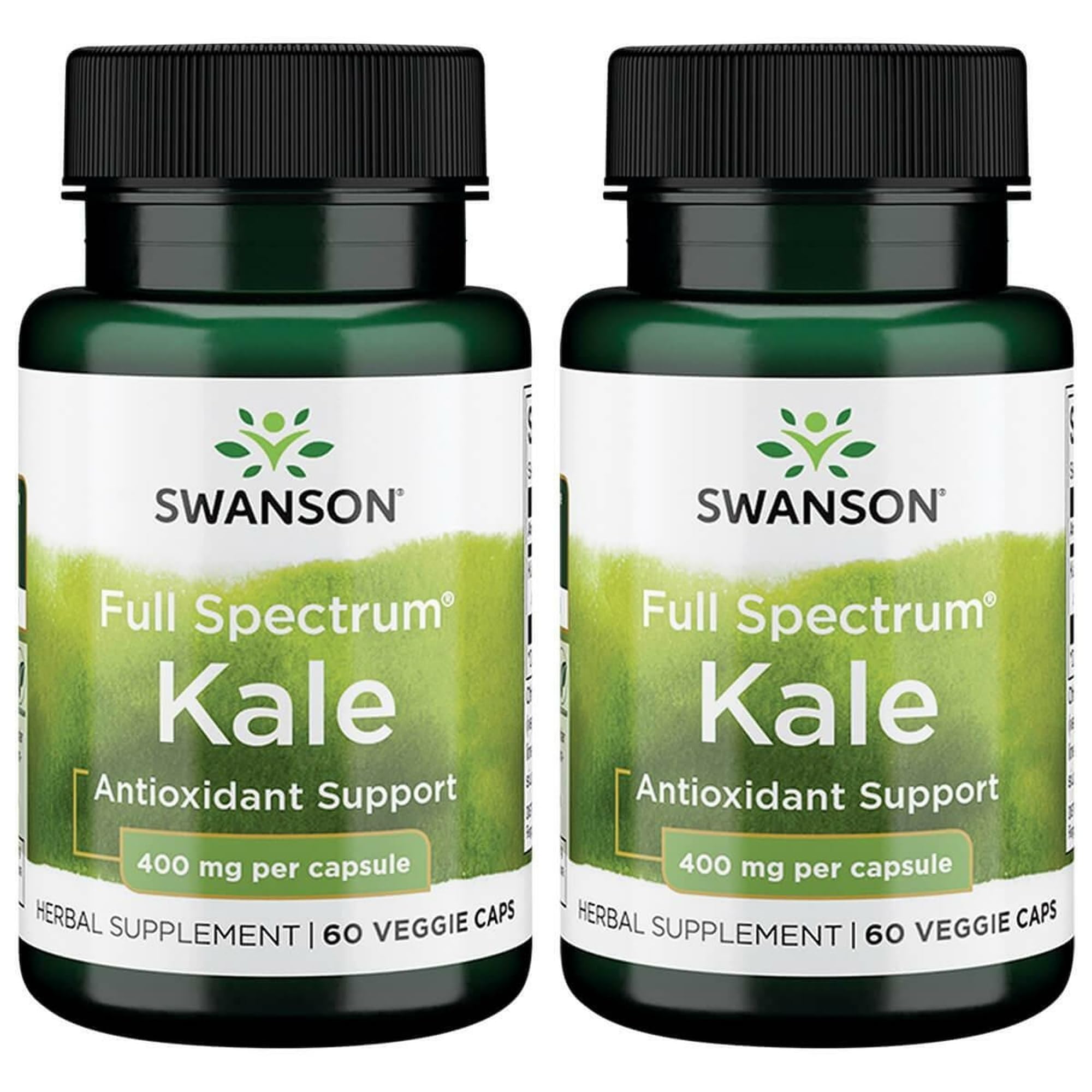 Swanson Premium Brand Full Spectrum Kale Capsules 400mg front view