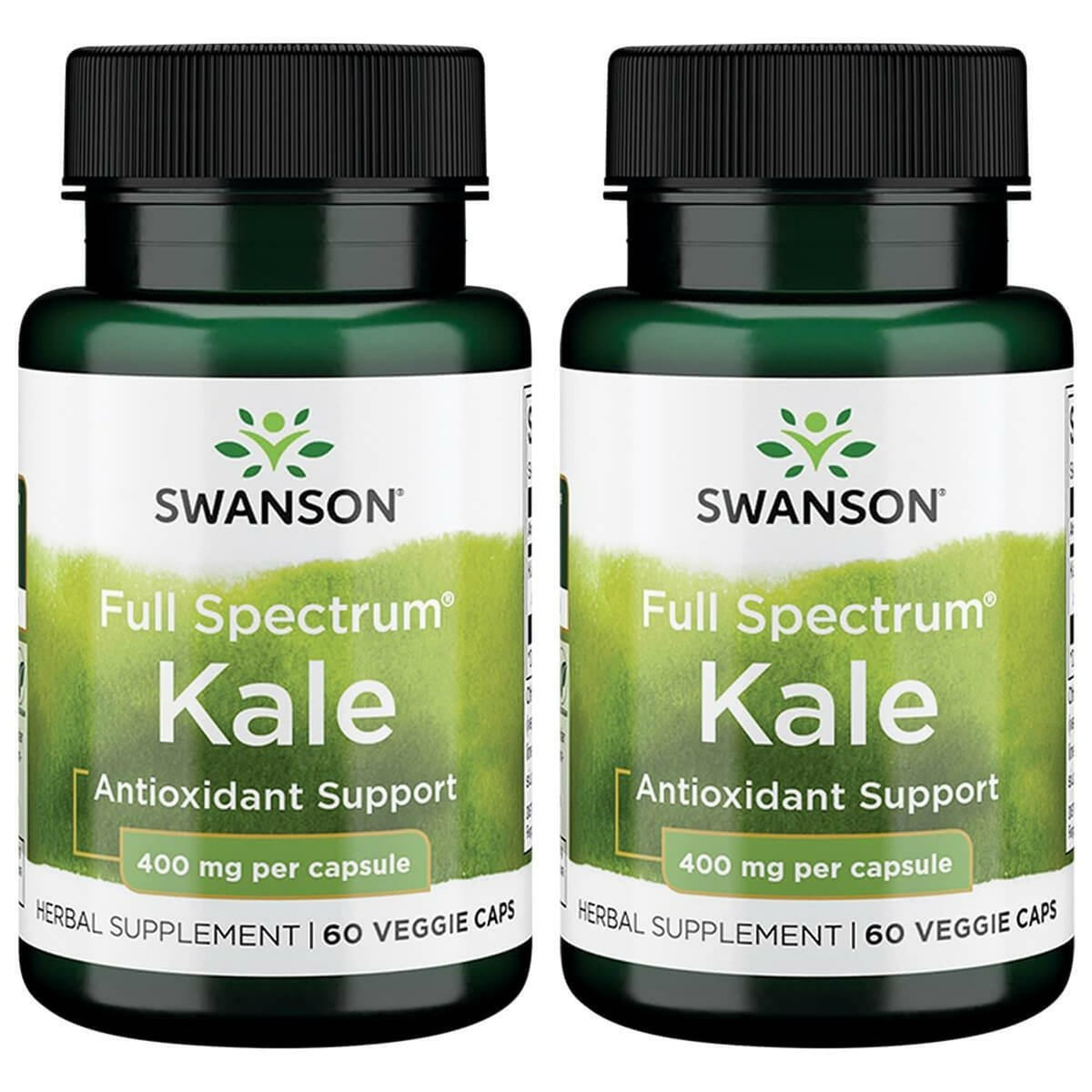 Swanson Premium Brand Full Spectrum Kale Capsules 400mg front view