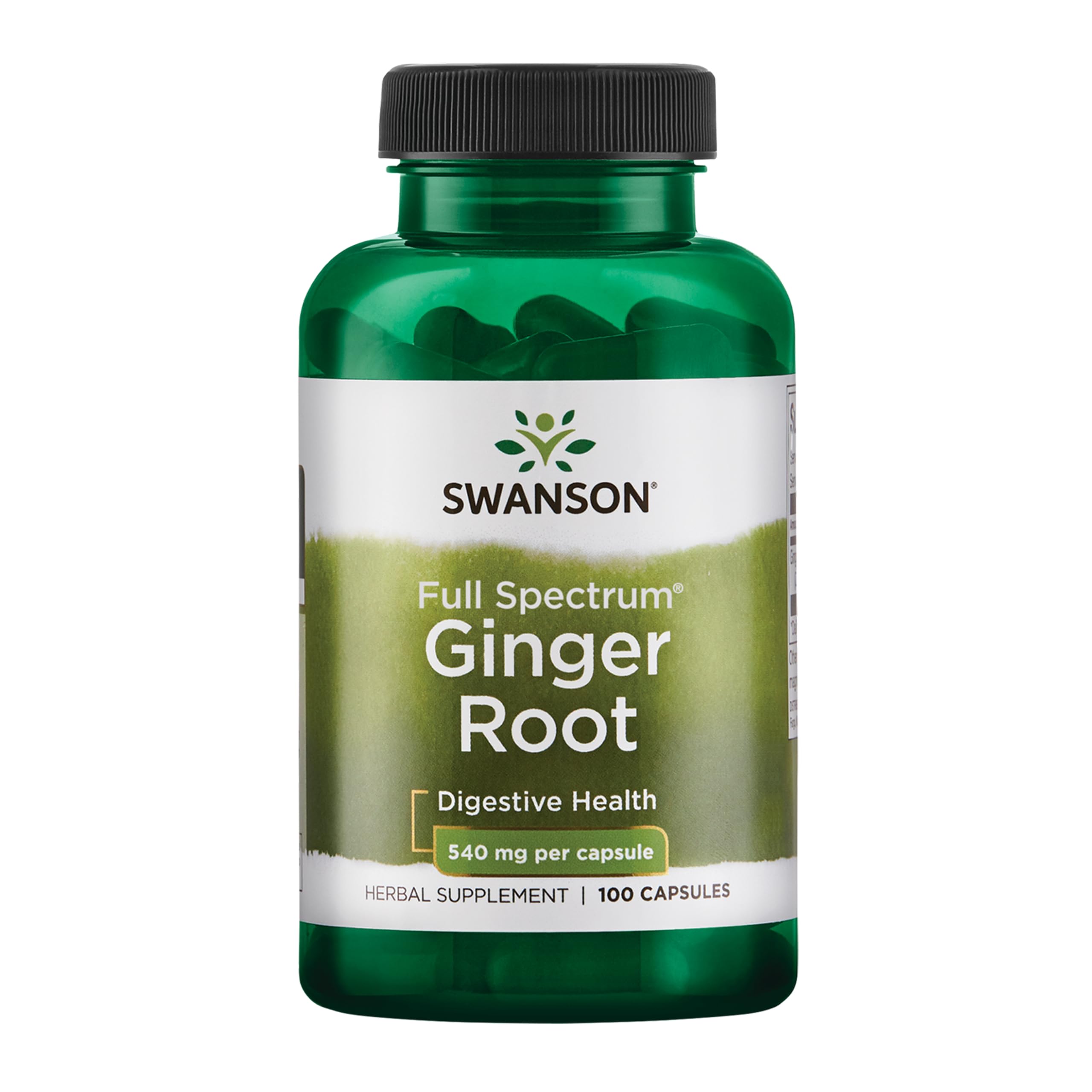 Swanson Premium Brand Ginger Root Capsules 100 count front view