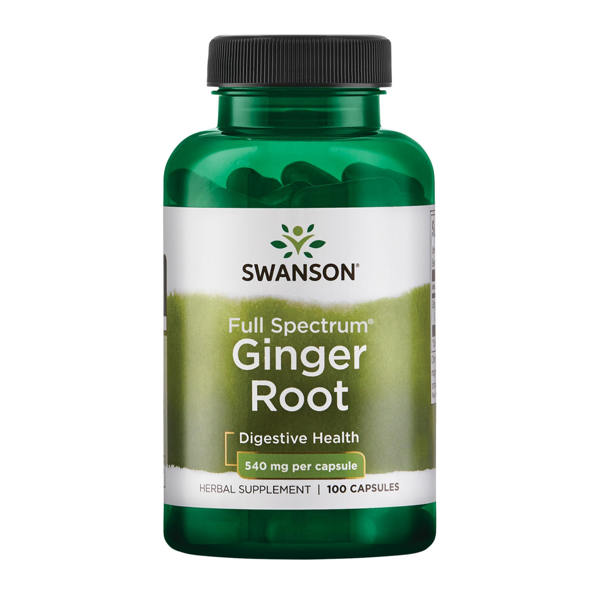 Swanson Premium Brand Ginger Root Capsules 100 count front view
