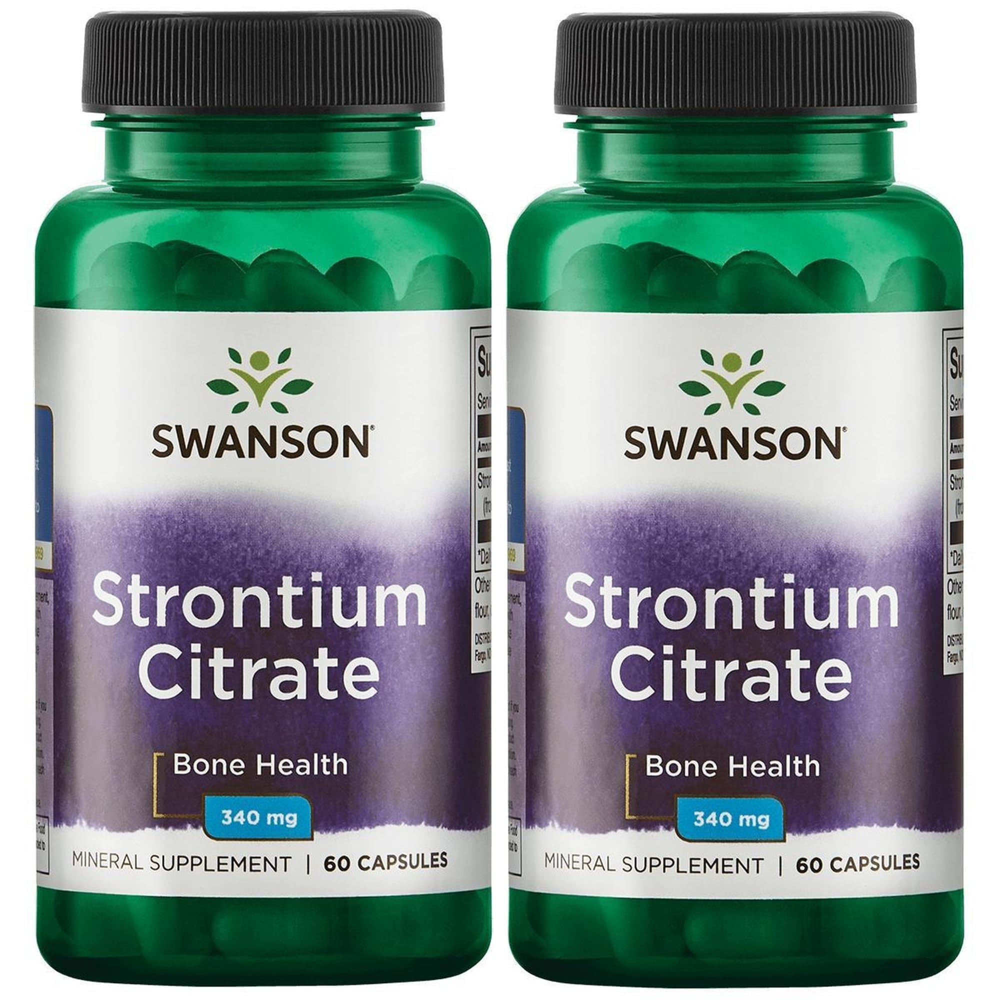 Swanson Premium Brand Strontium Citrate Capsules 340mg front view