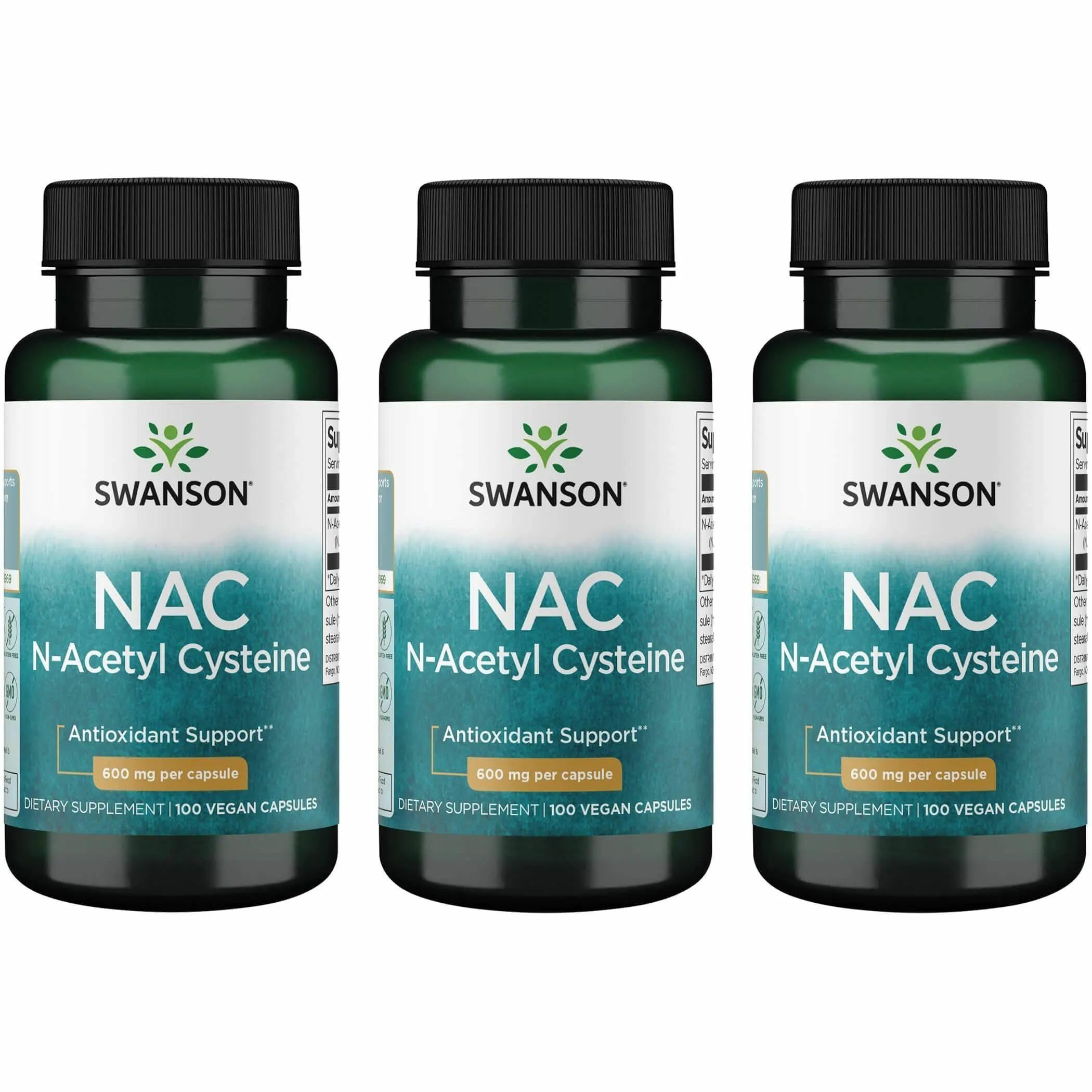 Swanson Premium N-Acetyl Cysteine 600mg capsules front view