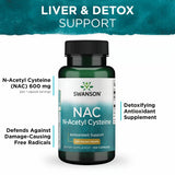 Swanson Premium N-Acetyl Cysteine 600mg capsules opened bottle