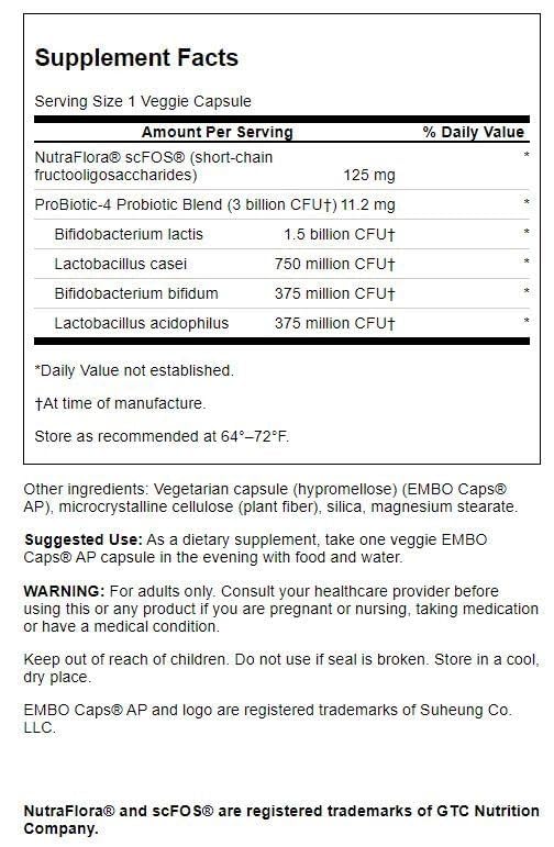Swanson Probiotic Acidophilus 40g packaging side view