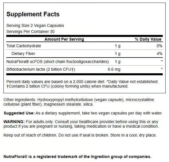 Swanson Probiotic + Prebiotic Supplement 500 million CFU side view