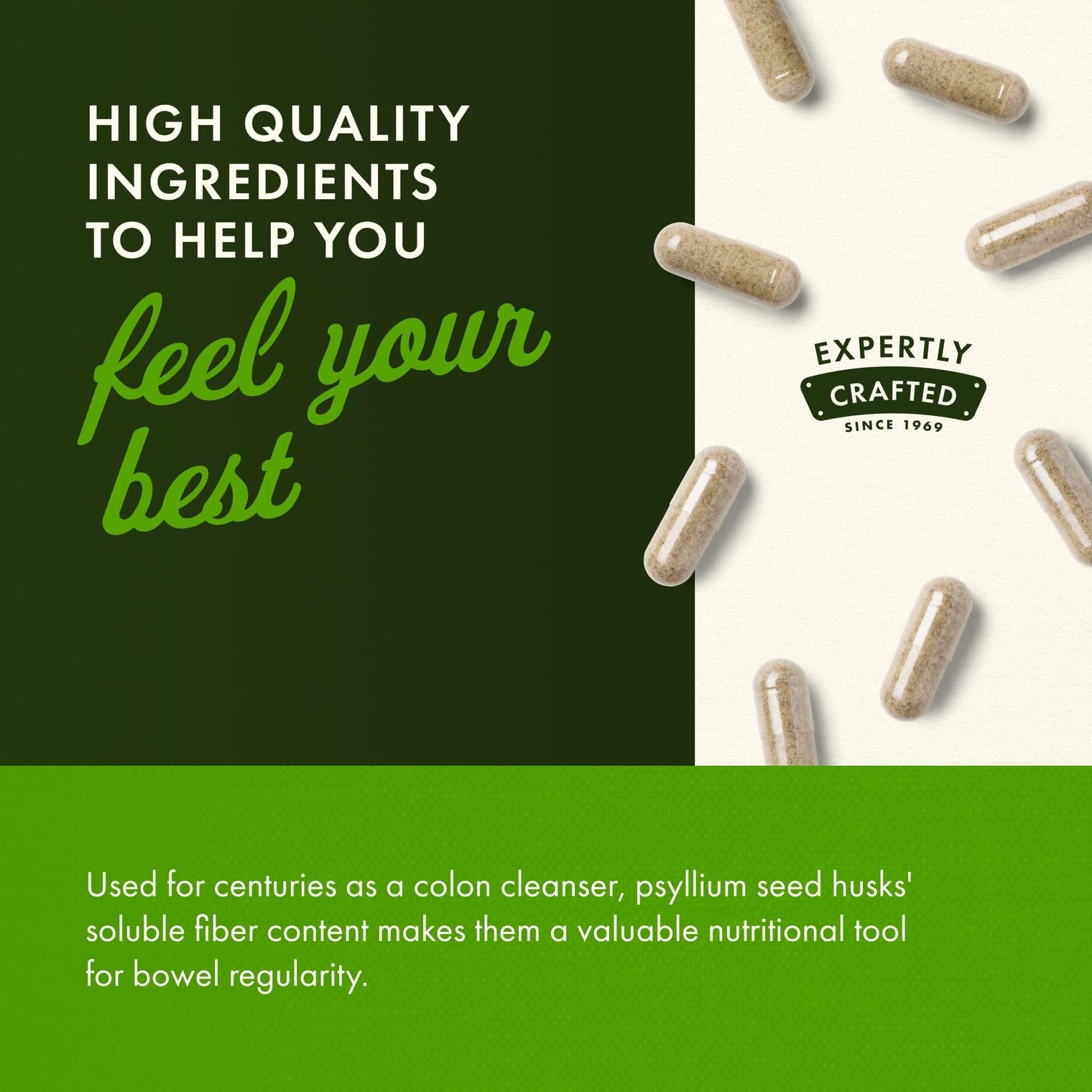 Swanson Psyllium Husk Capsules 610mg close-up of capsules