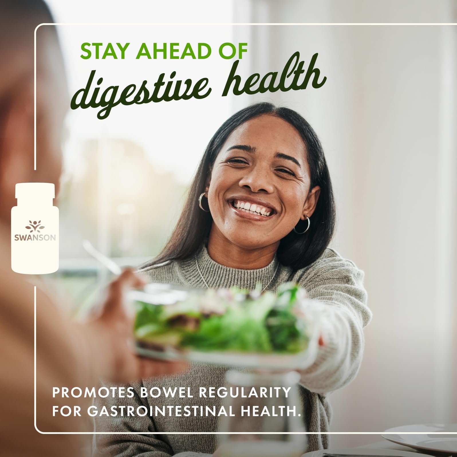 Swanson Psyllium Husk Capsules 610mg open bottle with capsules