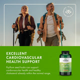 Swanson Psyllium Husk Capsules 610mg with glass of water