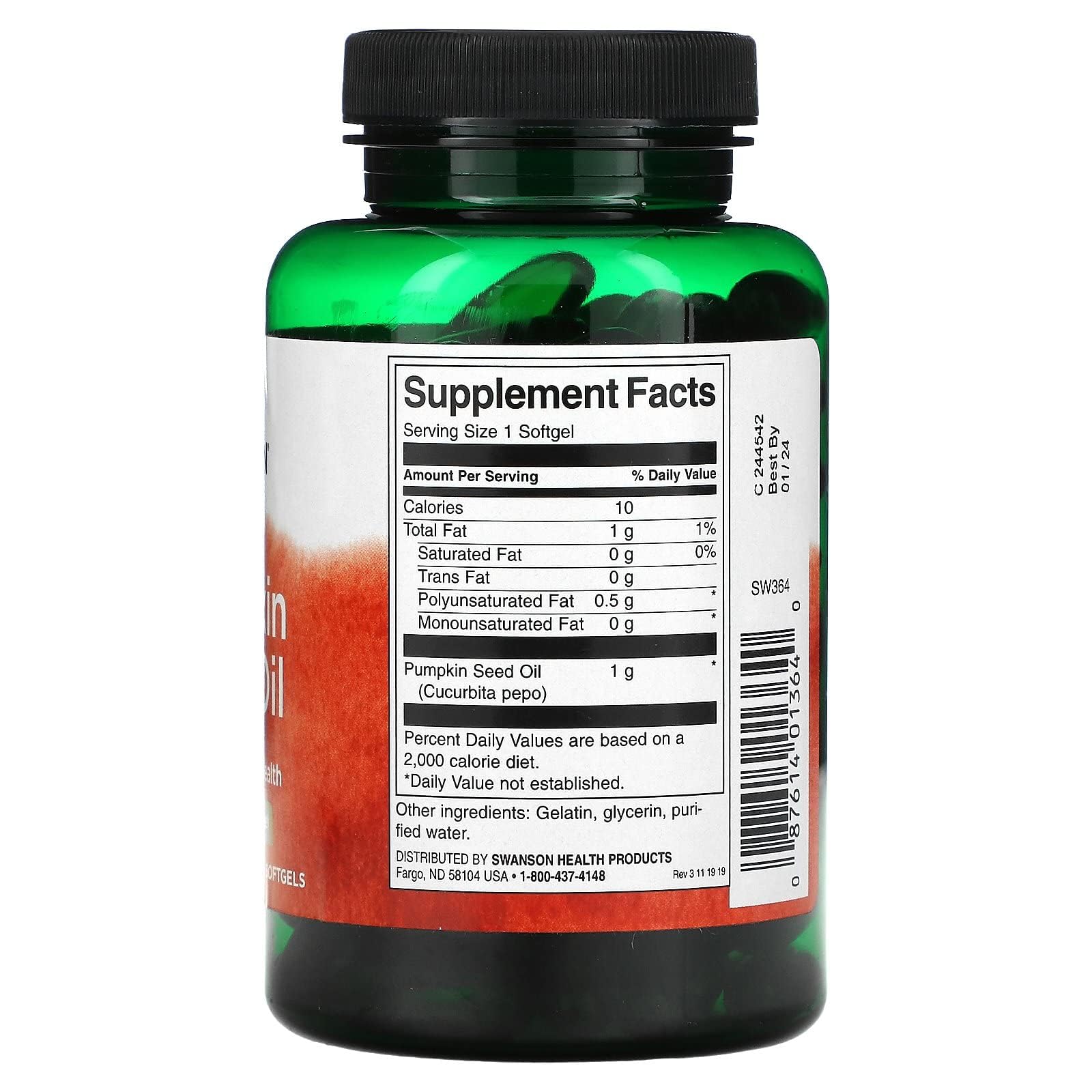Swanson Pumpkin Seed Oil Softgels packaging