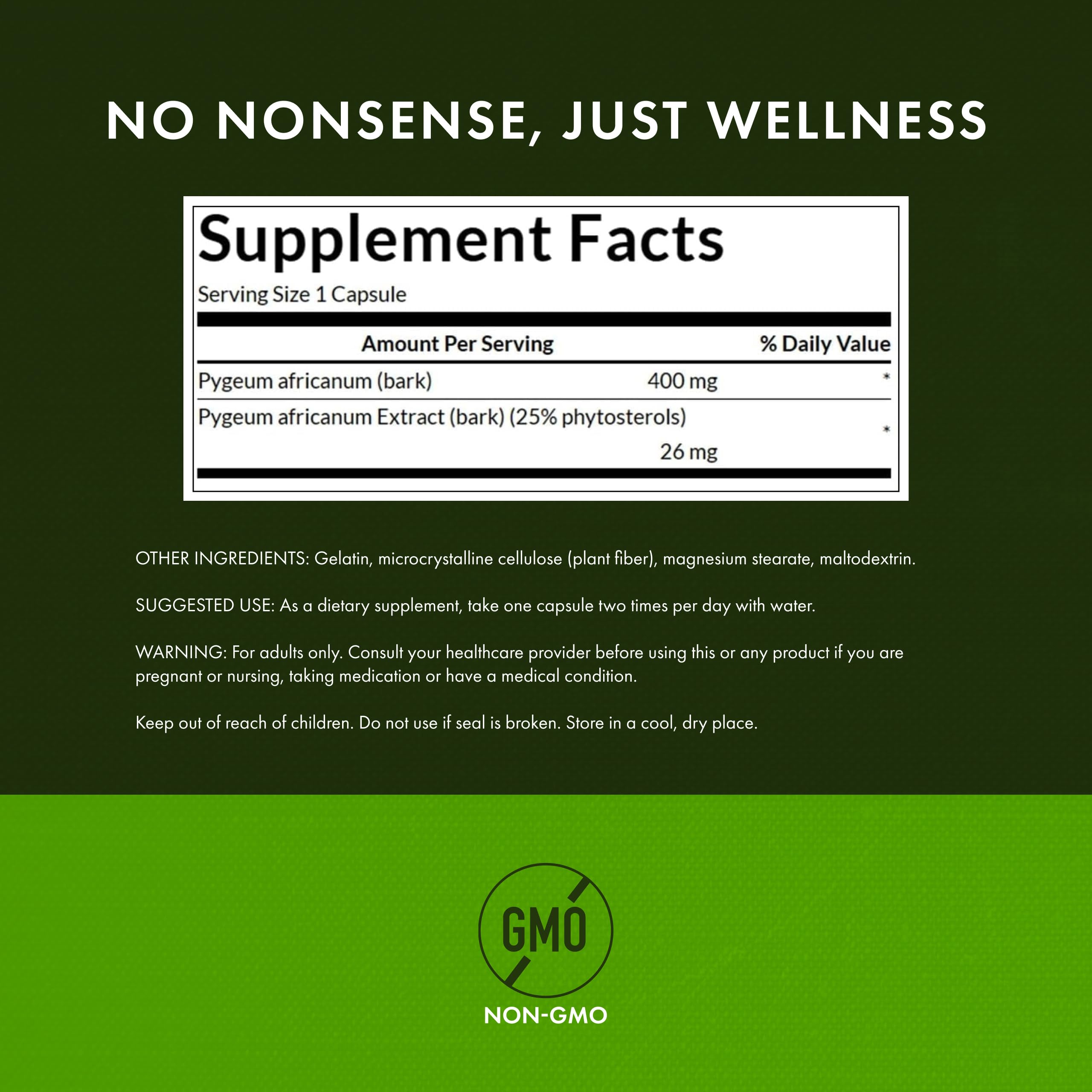 Swanson Pygeum Herbal Supplement 400mg capsule close-up
