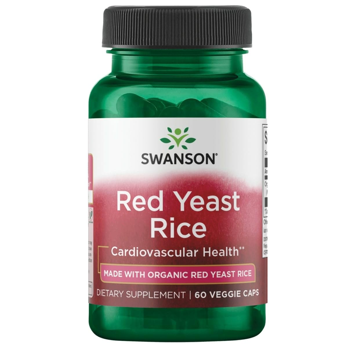 Swanson Red Yeast Rice 600mg supplement front view