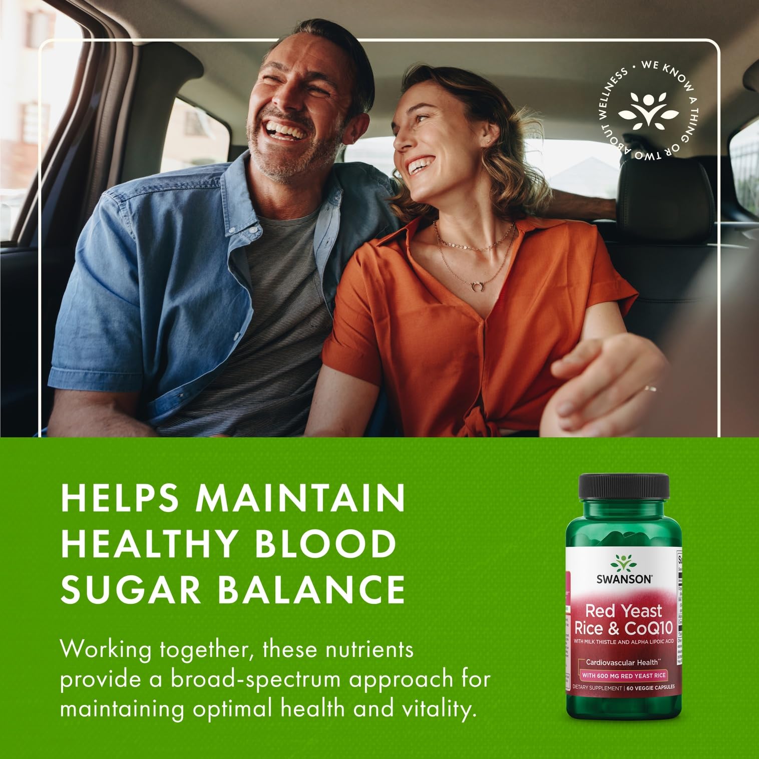 Swanson Red Yeast Rice 600mg Veggie Capsules close-up