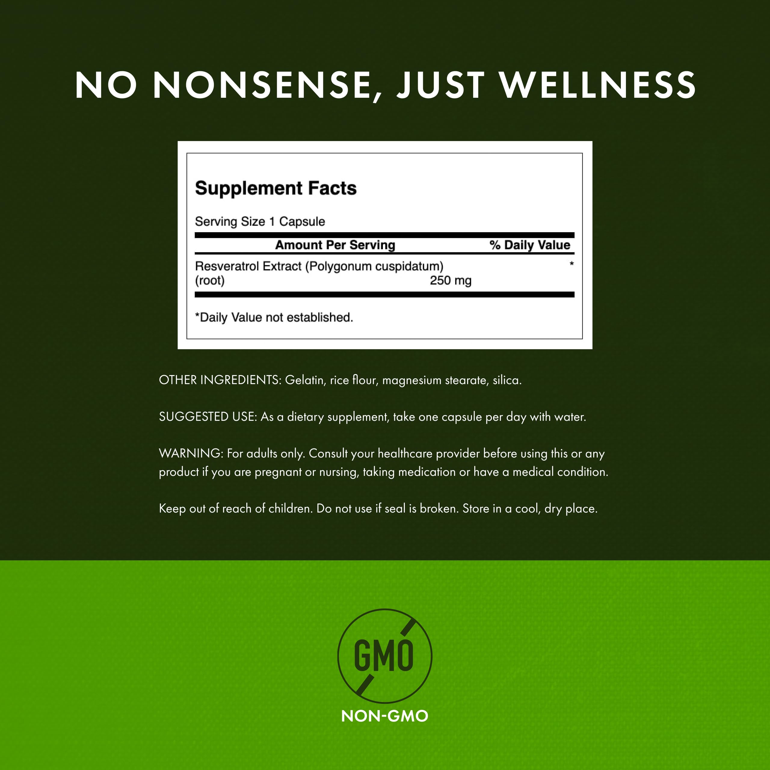 Swanson Resveratrol 250 mg supplement capsule close-up
