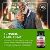 Swanson Resveratrol 250 mg supplement on a wooden table