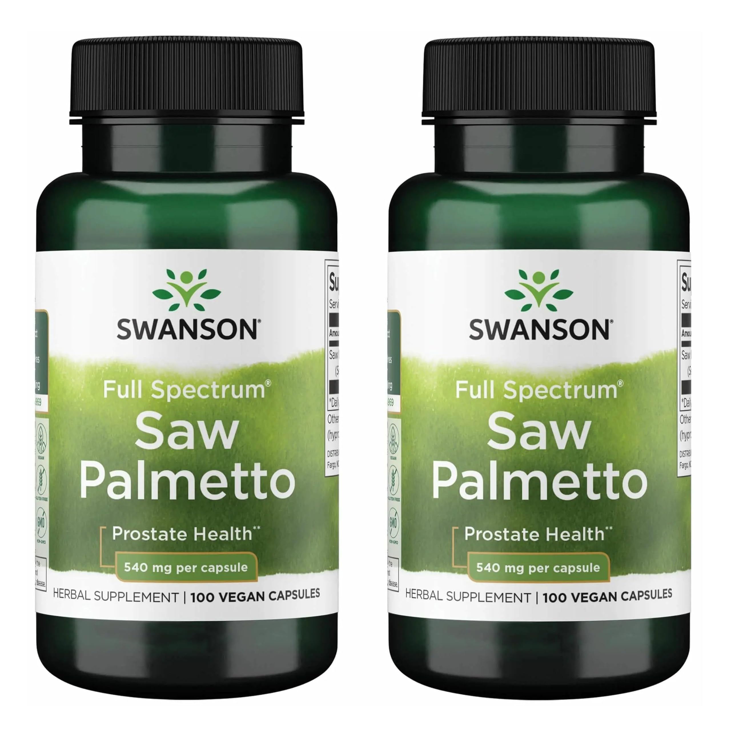Swanson Saw Palmetto Capsules 540mg front view