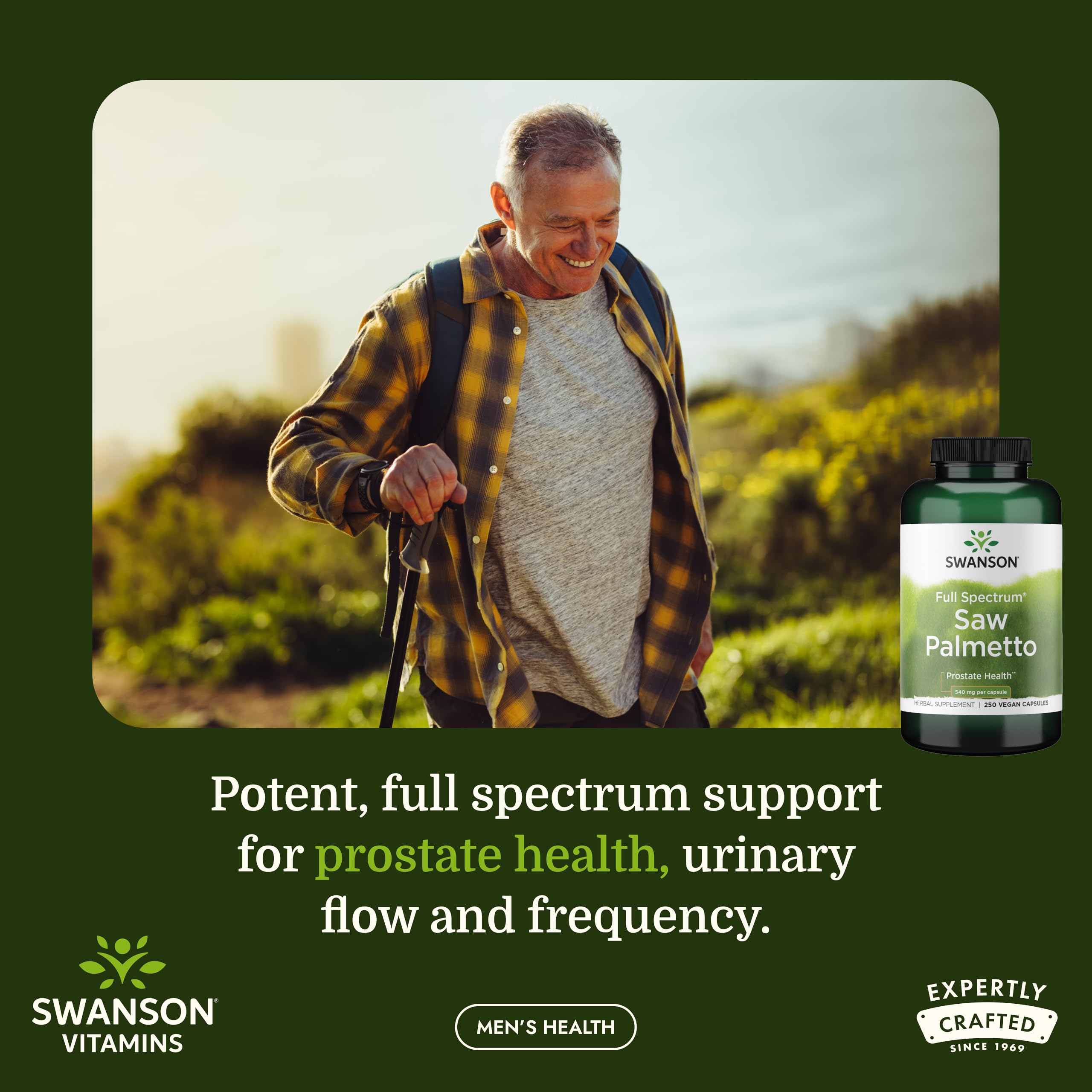 Swanson Saw Palmetto Capsules 540mg side view