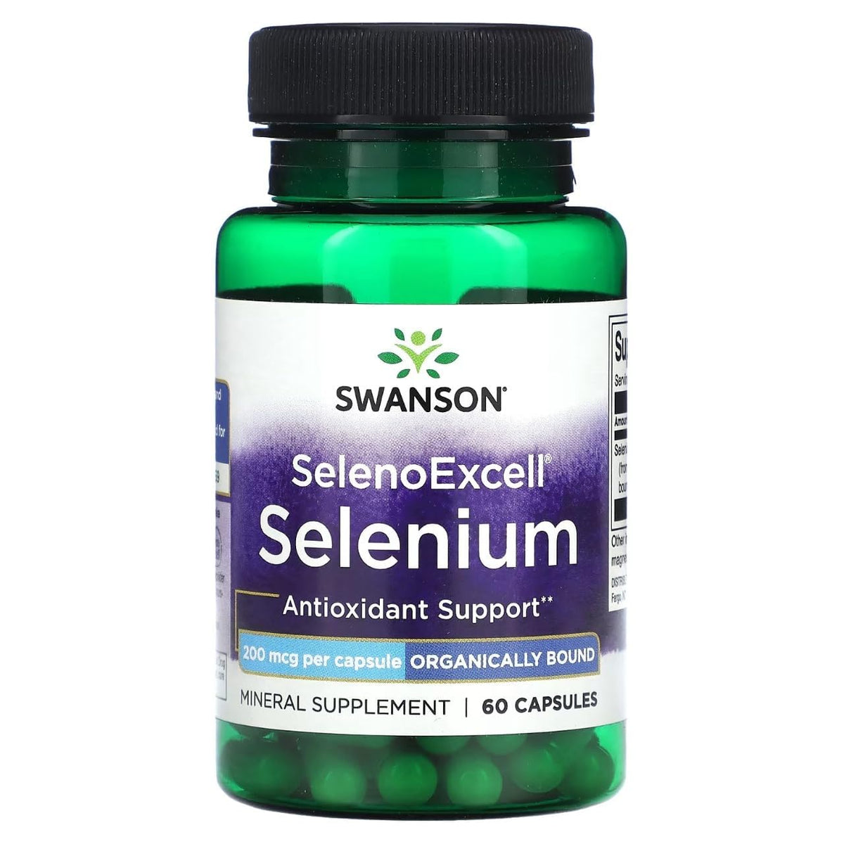Swanson Selenium 200 mcg capsules front view with packaging