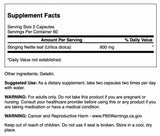 Swanson Stinging Nettle Leaf Extract 800mg capsules side view