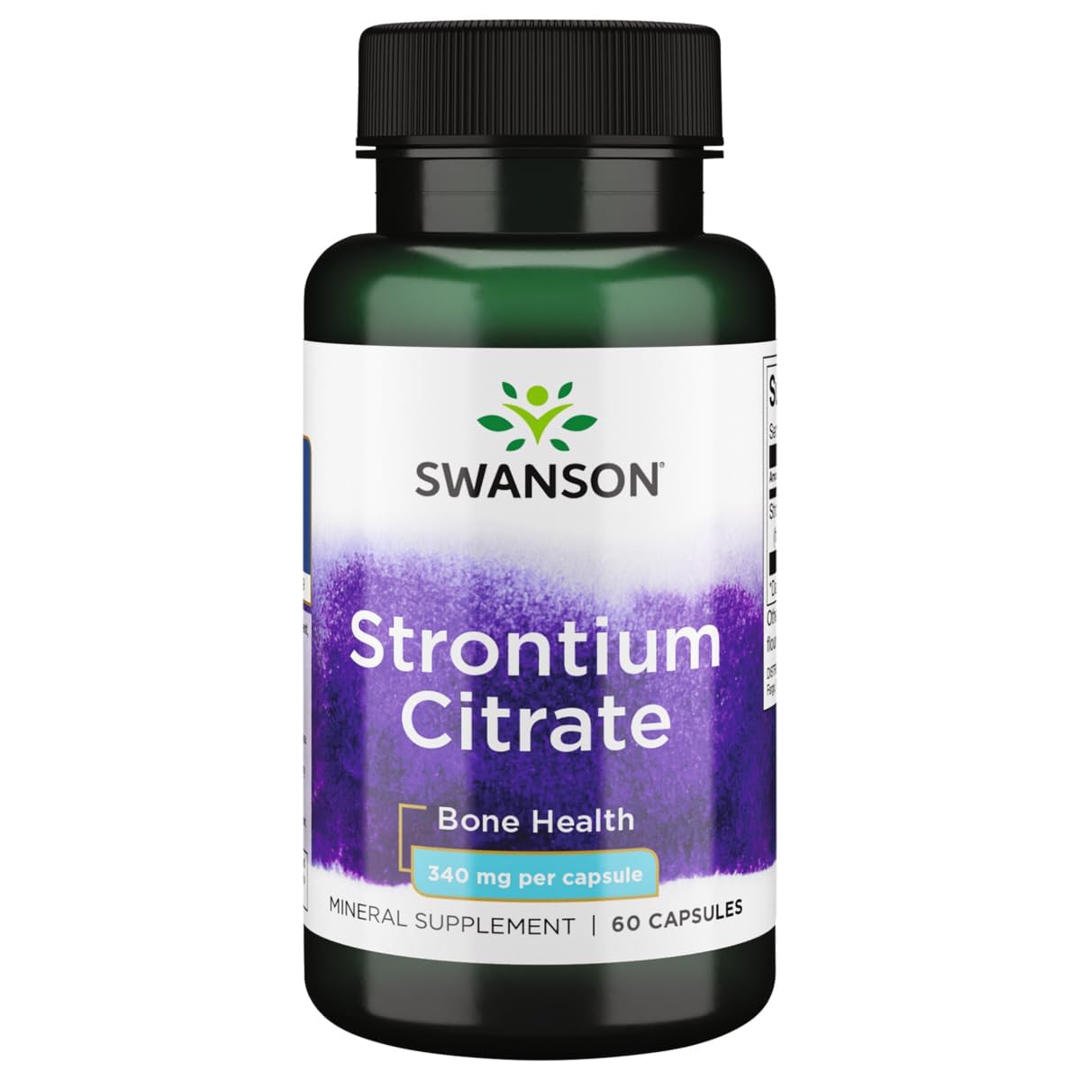Swanson Strontium Capsules 340mg front view with packaging