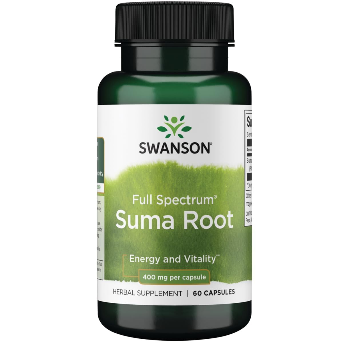 Swanson Suma Root Capsules 400mg front view with packaging