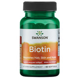 Swanson Super Strength Biotin 10,000 mcg capsules front view