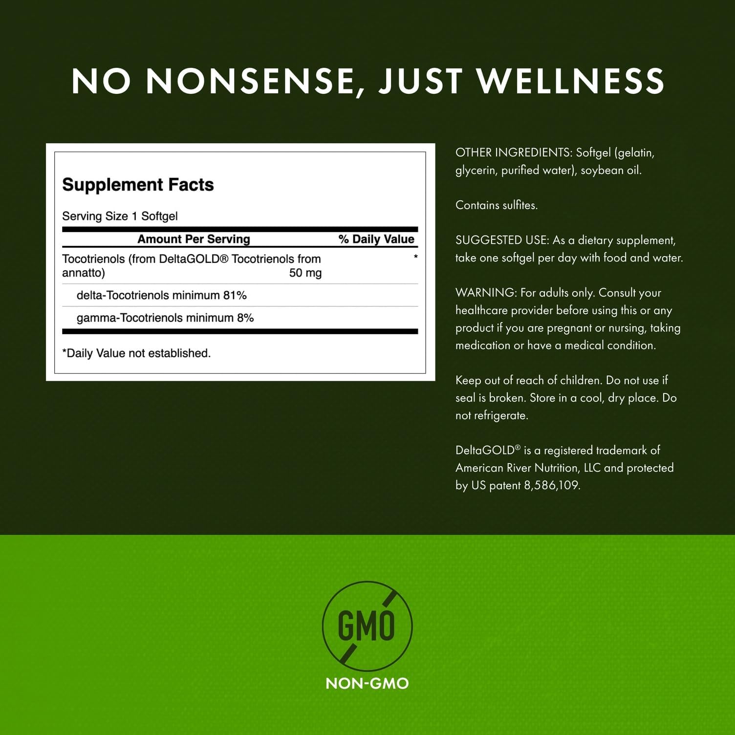 Swanson Tocotrienols 50mg Vitamin E Softgels packaging