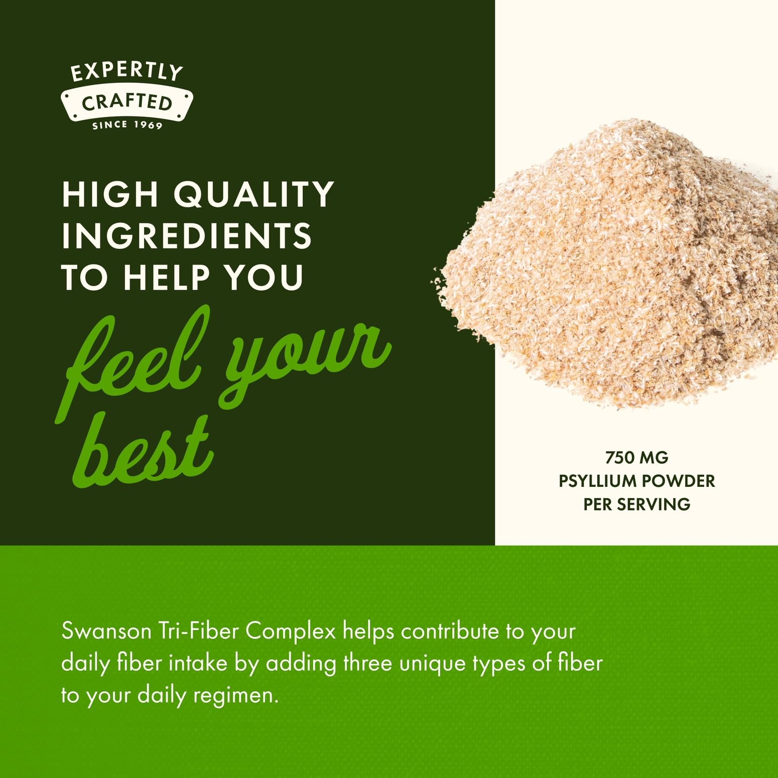 Swanson Tri-Fiber Complex Dietary Fiber Supplement ingredients list