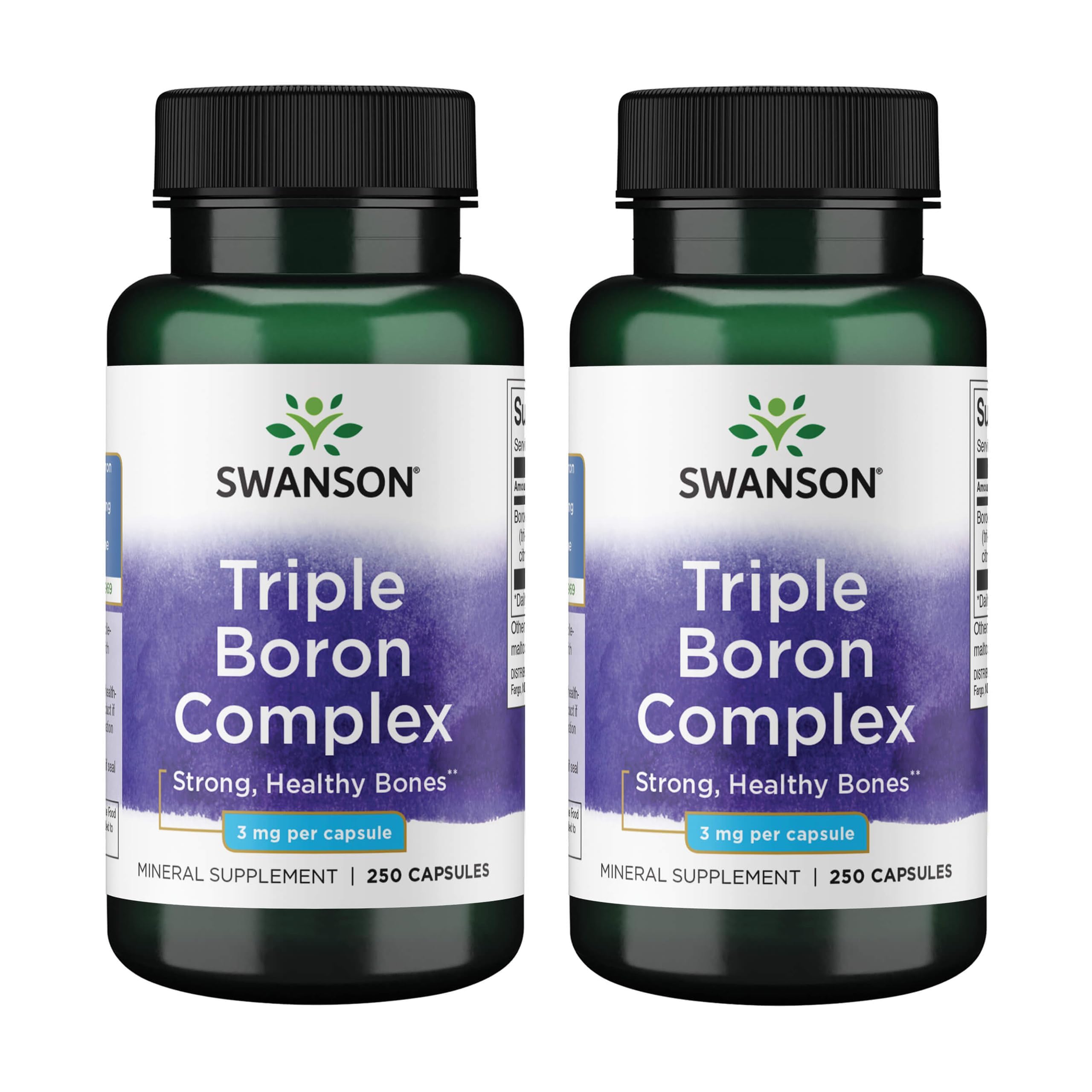 Swanson Triple Boron Complex 3mg capsules front view
