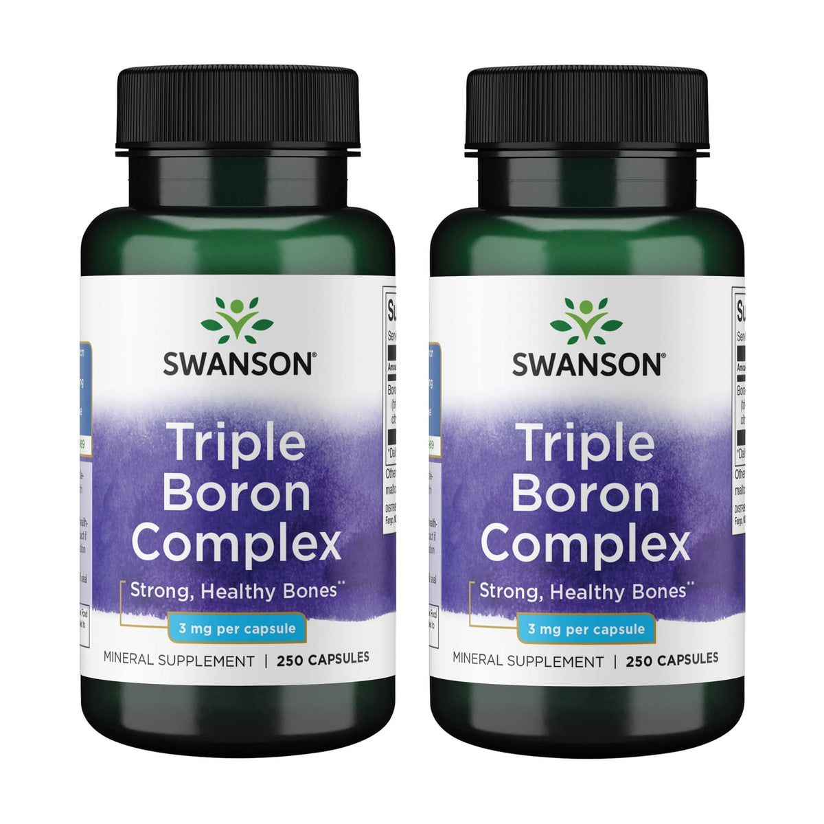 Swanson Triple Boron Complex 3mg capsules front view
